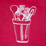 Kitchen Tools Towel, Red/White